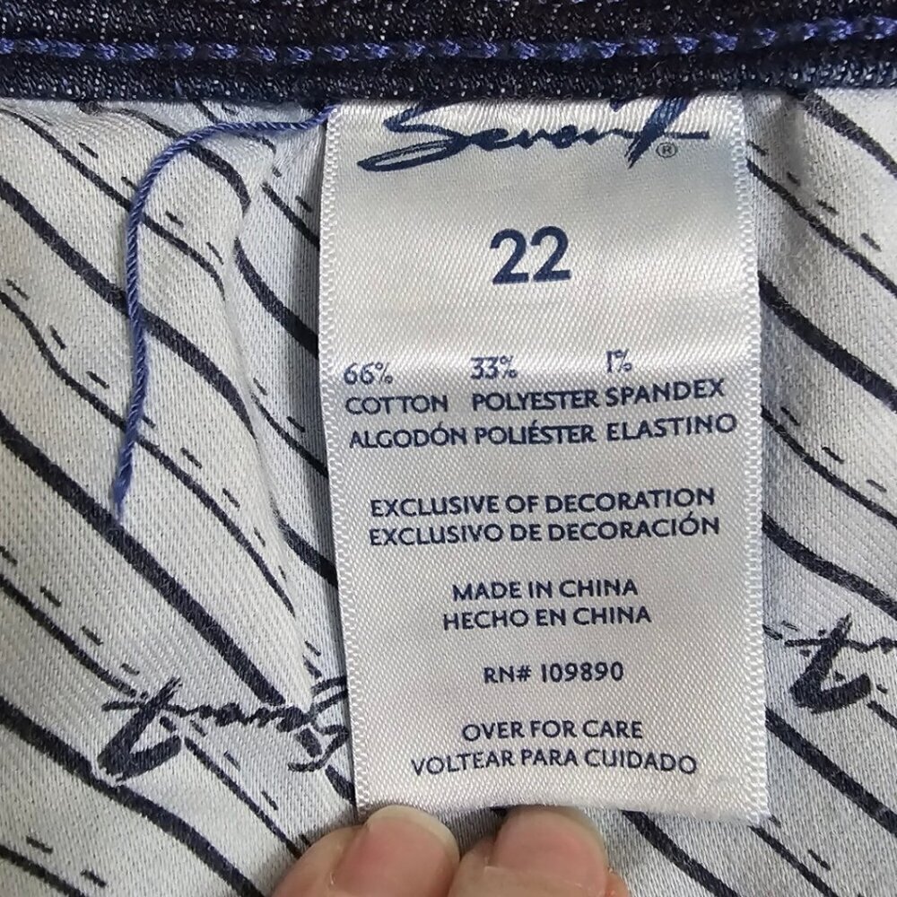 Seven7 Straight Leg Mid-Rise Embroidered Pocket Jeans in Pleasant Sz 22 - Picture 10 of 11